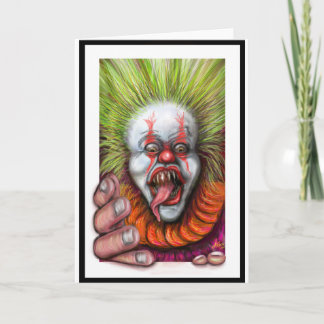 Carte clown effrayant