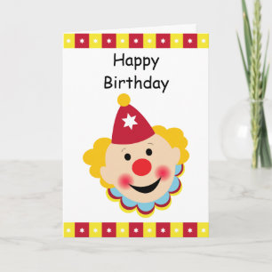 Carte Clown Face Happy Birthday Card