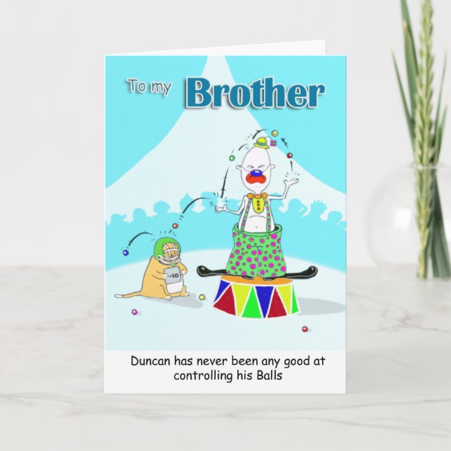 Carte clown, frère fête des pères (Devant)