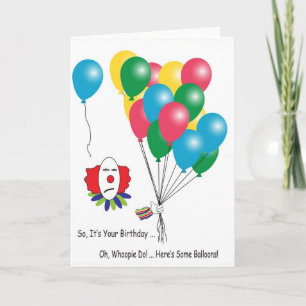 Carte Clown sarcastique avec gccnt Balloons