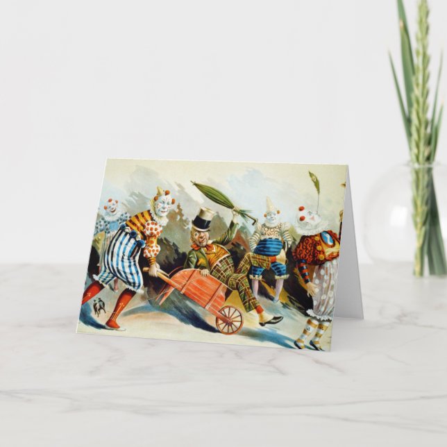 Carte Clowns de cirque - Art Vintage (Devant)