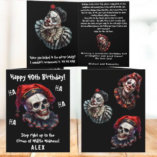 Carte Clowns de Cirque Évils Horribles et Drôles 40e Ann