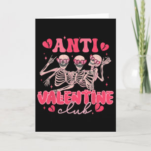 Carte Club Anti Saint Valentin Squelette Drôle Fête Sain