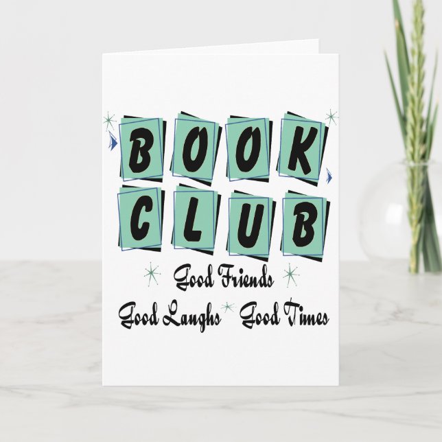 Carte Club de lecture rétro - bons amis, périodes et (Devant)