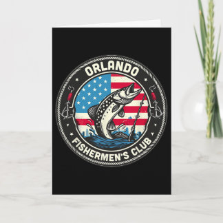 Carte Club de pêcheurs d'Orlando Drapeau américain pêche