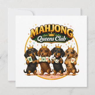 Carte Club des Reines de Mahjong Adorables Dachshunds