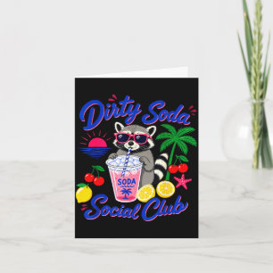Carte Club social de soda sale retro été raton laveur