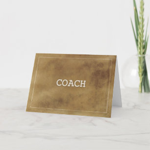 Carte Coach Merci Définition Grunge Brown simple comme