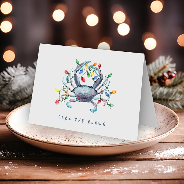 Carte Coastal Crab “Deck the Claws” Folded Holiday (Créateur téléchargé)