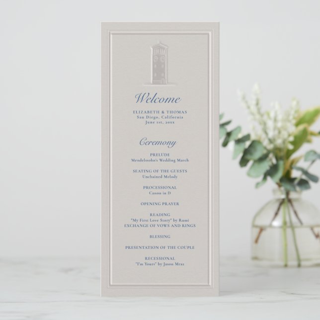 Carte Coastal Lighthouse Nautical Formal Wedding Program (Debout devant)