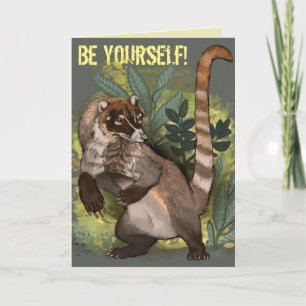 Carte Coatamundi ou Coati noir blanc