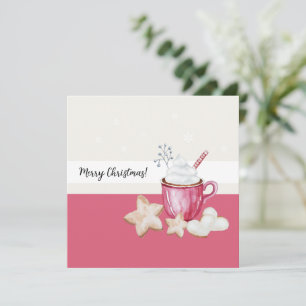 Carte Coca Chaud De Noël Et Cookies Aquarelle