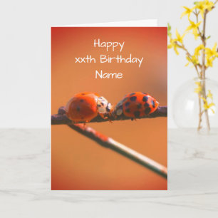 Carte Coccinelle Amis Nature Anniversaire Personnalisé 