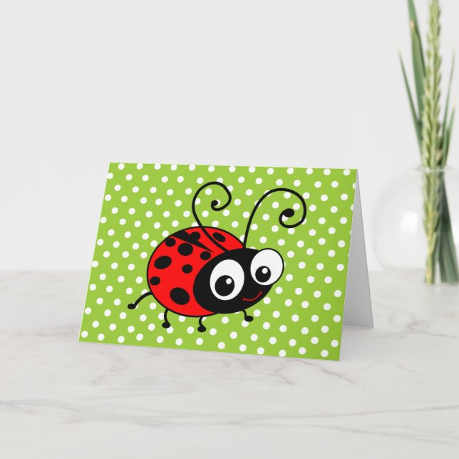 Carte Coccinelle mignonne (Devant)