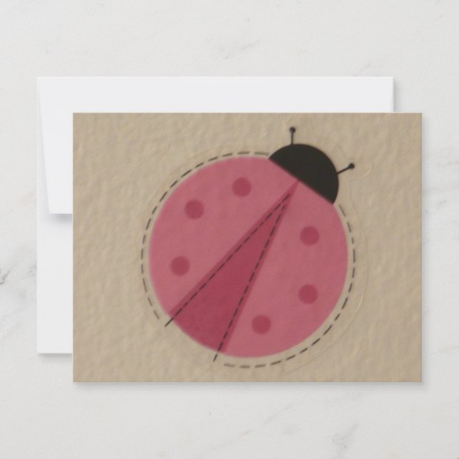Carte coccinelle rose (Devant)