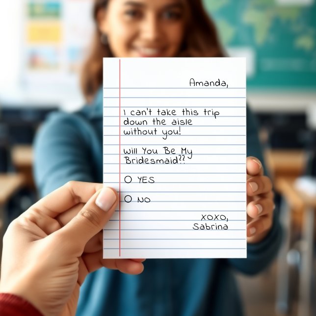 Carte Cochez Oui ou Non Proposition d'aide-mémoire papie (Check Yes or No Notepaper Bridesmaid Proposal
)