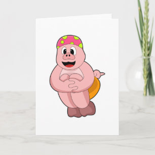 Carte Cochon à sauter dans l'eau