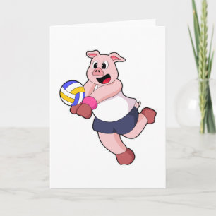 Carte Cochon à Volleyball Sports