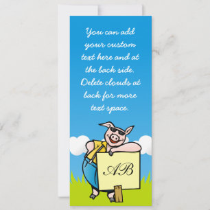 Carte Cochon avec signe