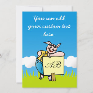 Carte Cochon avec signe