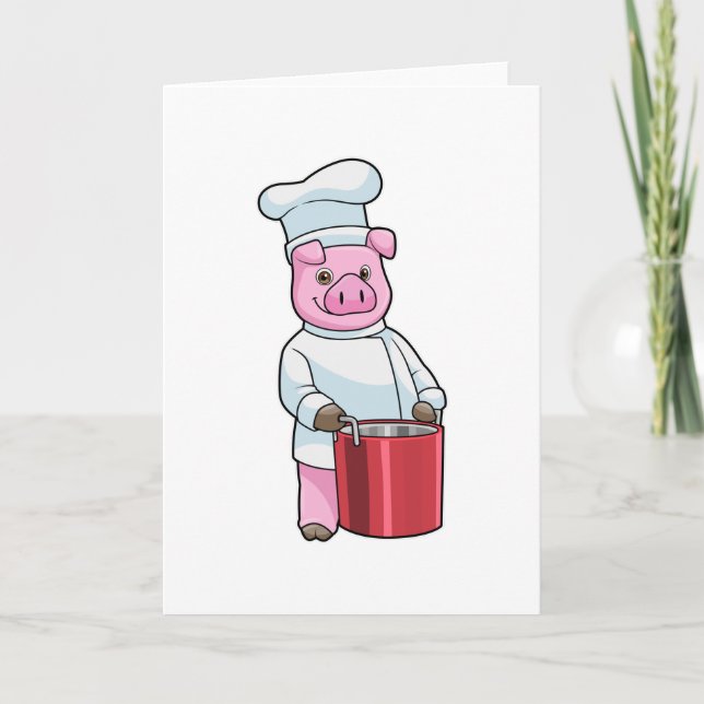 Carte Cochon comme cuire avec pot de Cuisine (Devant)