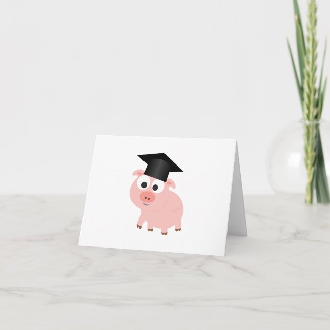 Carte Cochon de fin d'études mignon (Devant)