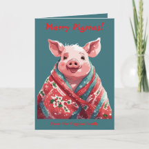Cochon de Noël enveloppé dans une couverture de fê