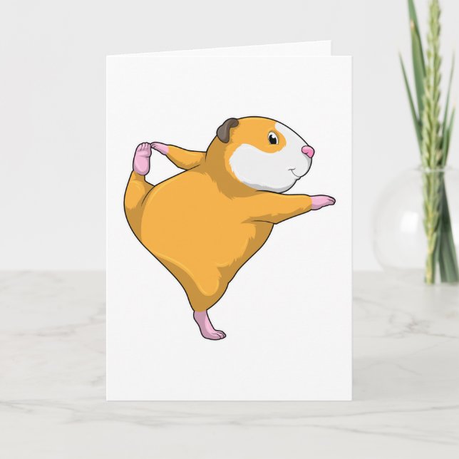 Carte Cochon d'Inde à l'exercice de stretching de yoga (Devant)