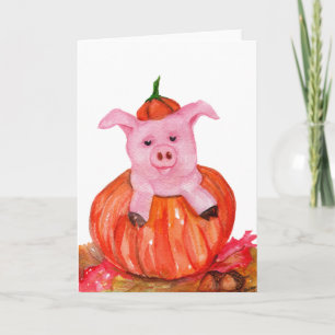 Carte Cochon en Citrouille
