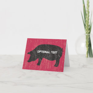 Carte Cochon noir rustique