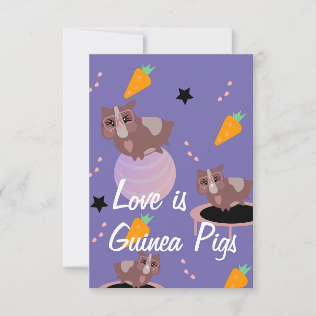Carte Cochons d'Inde mignons en exercice (Devant)