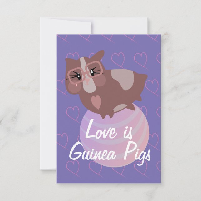 Carte Cochons d'Inde Mignons en Train de Faire de l'Exer (Devant)