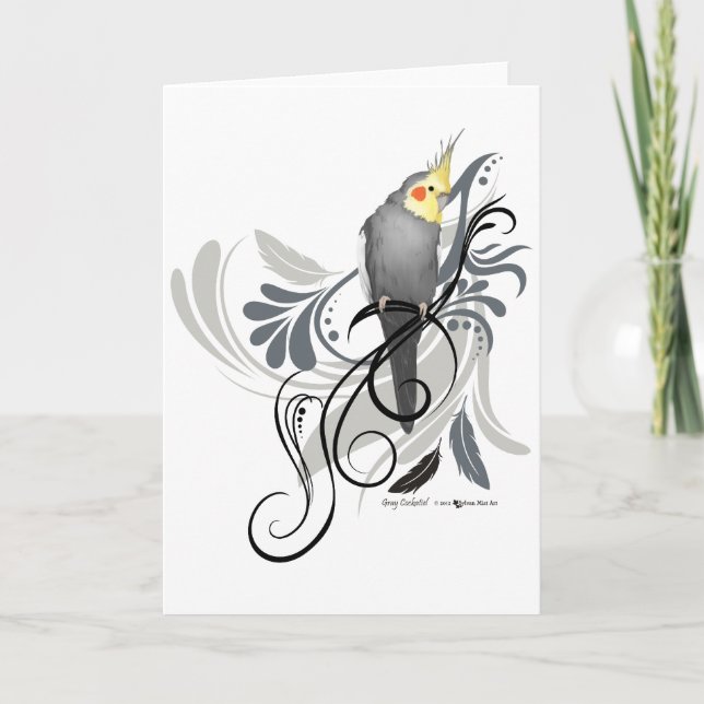 Carte Cockatiel gris (Devant)