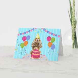 Carte Cocker Spaniel Anniversaire
