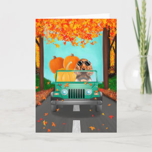 Carte Cocker Spaniel Chien Automne Citrouille