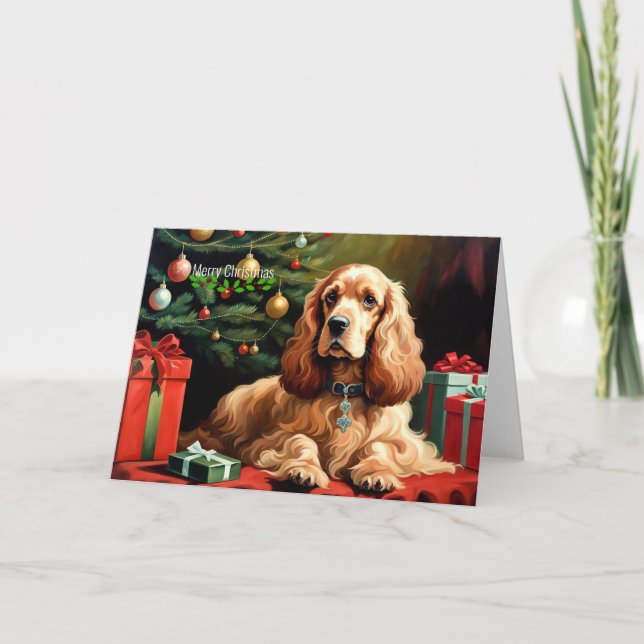 Carte Cocker Spaniel Christmas (Devant)