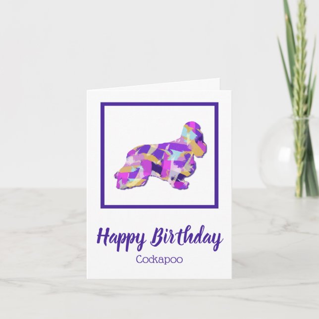 Carte Cocker Spaniel Dog Silhouette mignonne PPY&B Anniv (Devant)