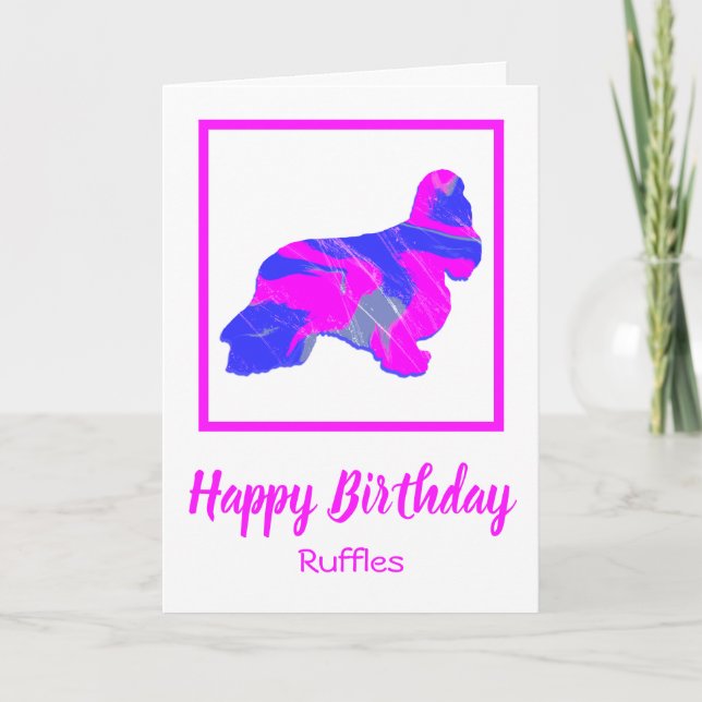 Carte Cocker Spaniel Hot Rose Chien drôle Anniversaire (Devant)