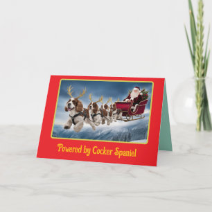 Carte Cocker Spaniel Noël Drôle