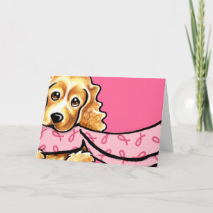 Carte Cocker Spaniel rose ruban Écarpe BCA
