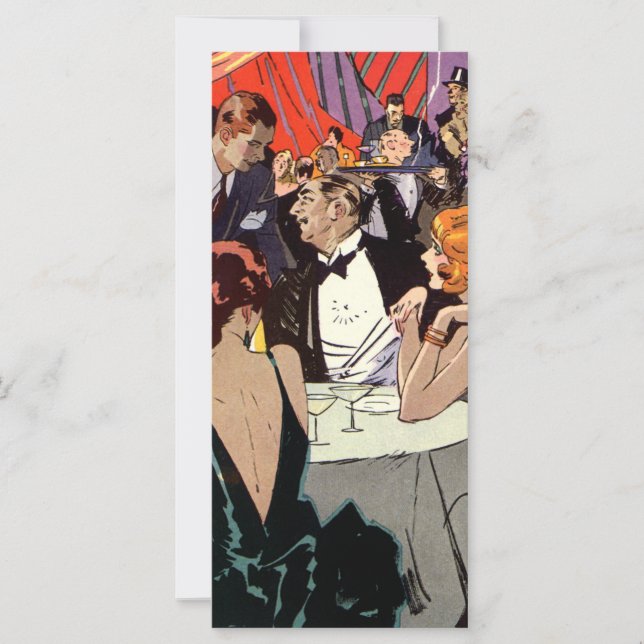 Carte Cocktail Art déco vintage à la discothèque (Devant)