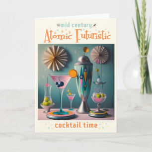 Carte Cocktail atomique futuriste du milieu du siècle