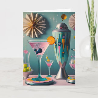 Carte Cocktail atomique futuriste du milieu du siècle