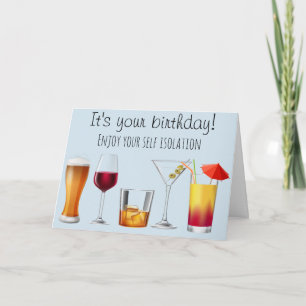 Carte Cocktail Boire Isolement Humour Distance sociale