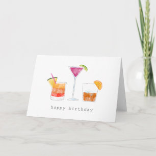 Carte Cocktail Boissons Bonne Anniversaire