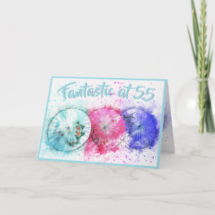 Carte Cocktail tropical coloré Parapluies 55e anniversai