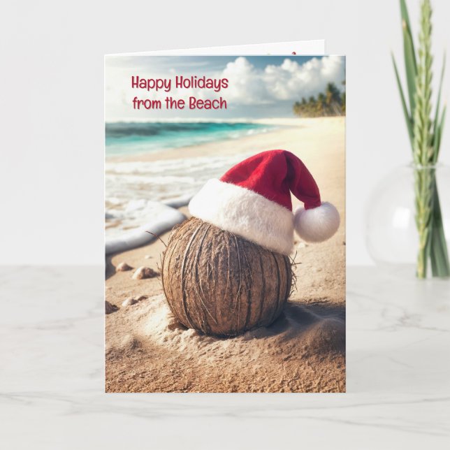 Carte Coco de Noël avec chapeau de Père Noël (Devant)
