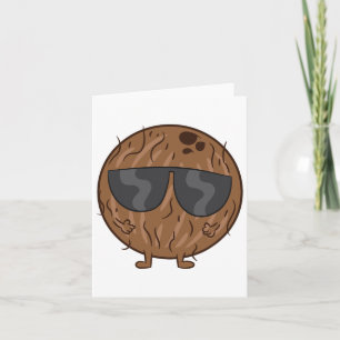 Carte Coconut Été Fruit Noix de Coco Avec Sungles Amour 