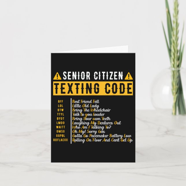 Carte Code de messagerie pour senior citoyen Cadeau gran (Devant)