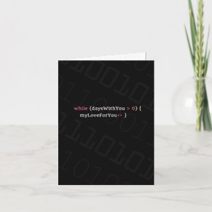 Carte Code de programmation Javascript Nerd Valentines A